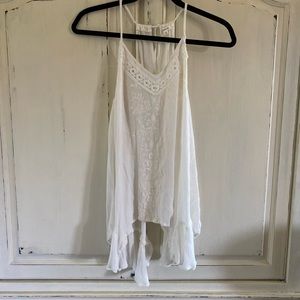 White Boho Floral Maurices Top